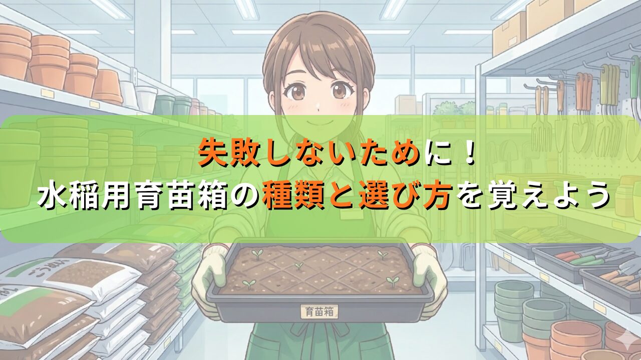 失敗しないために！水稲用育苗箱の種類と選び方を覚えよう