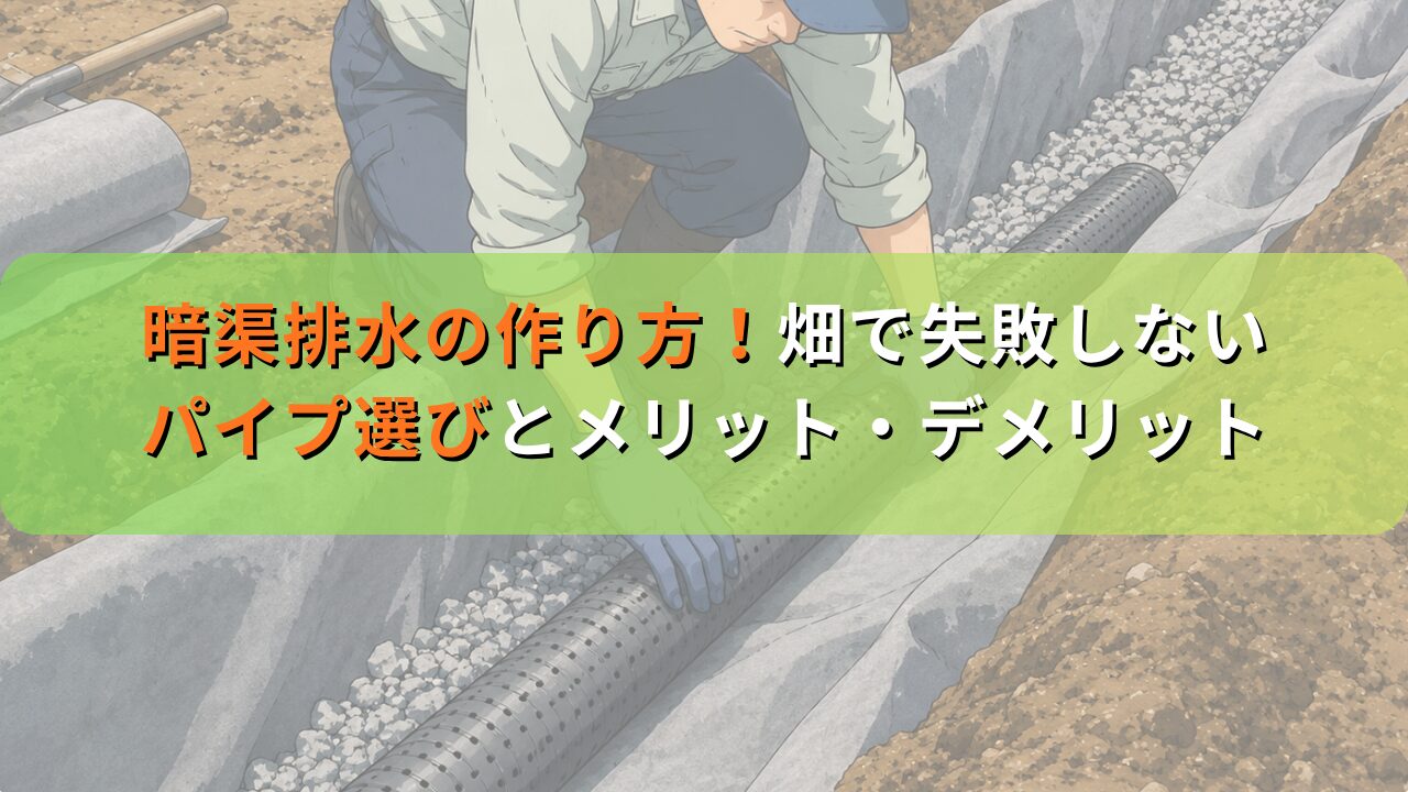 暗渠排水の作り方とDIY術！畑で失敗しないパイプ選びとメリット・デメリット