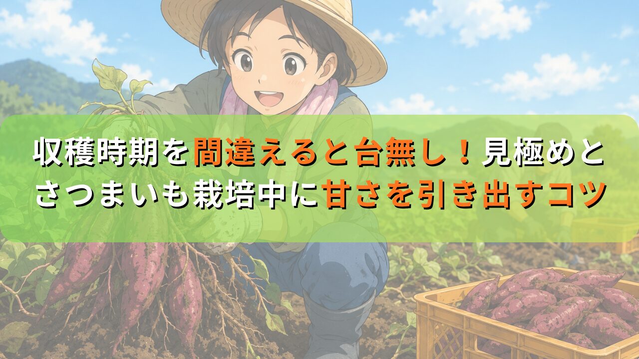 収穫時期を間違えると台無し！見極めとさつまいも栽培中に甘さを引き出すコツ