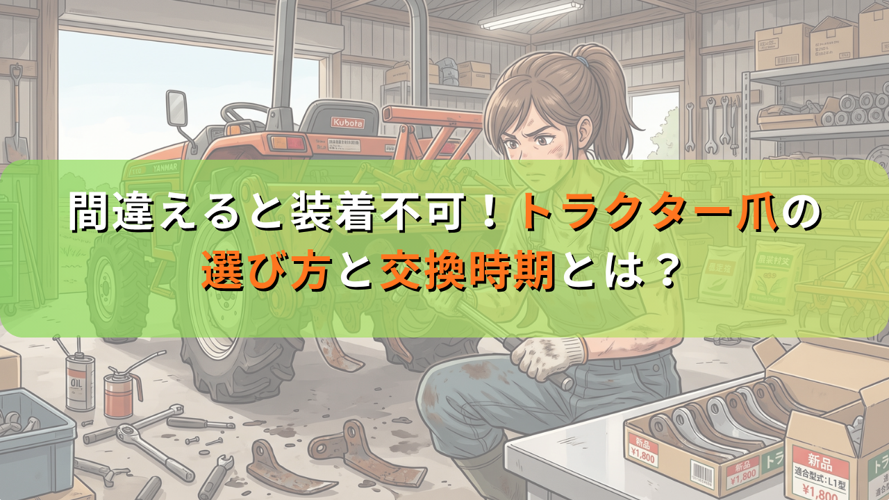 間違えると装着不可！トラクター爪の選び方と交換時期とは？