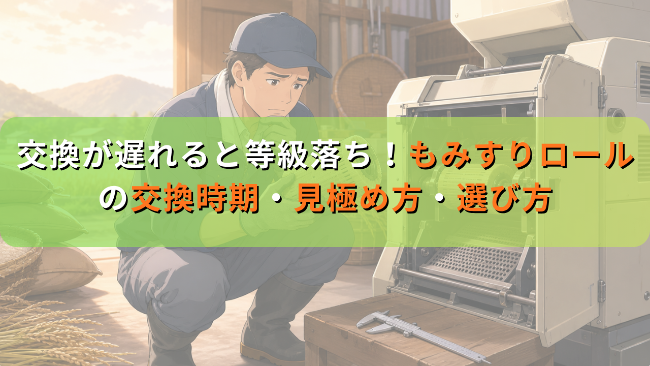 交換が遅れると等級落ち！もみすりロールの交換時期・見極め方・選び方